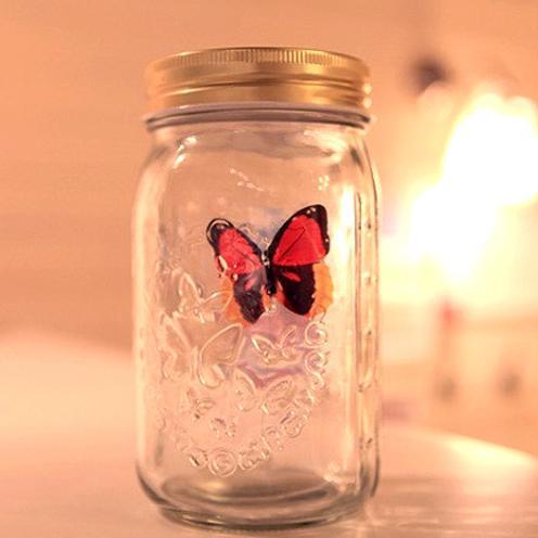 Butterfly Collection Jar Lamp Flying Butterfly With Led Lights For Family And Friends Gift