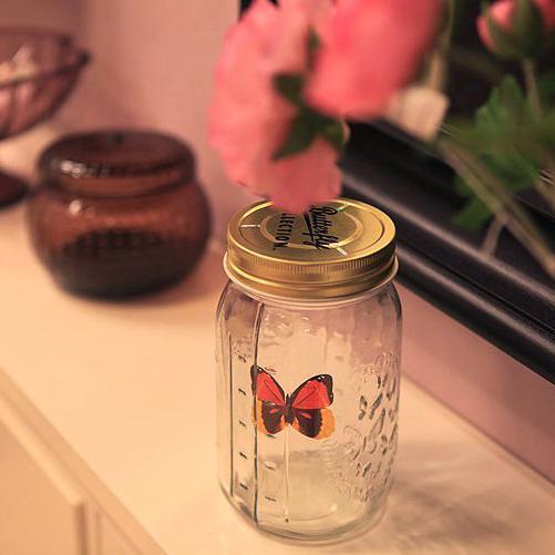 Butterfly Collection Jar Lamp Flying Butterfly With Led Lights For Family And Friends Gift